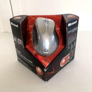 New Microsoft Wireless Laser Mouse 6000 Silver 1052 1053 (B5V-00007)